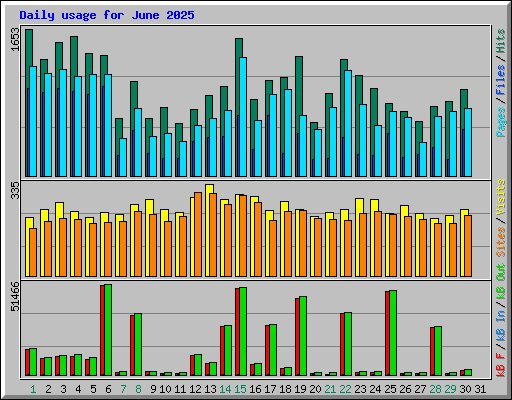 Daily usage for June 2025